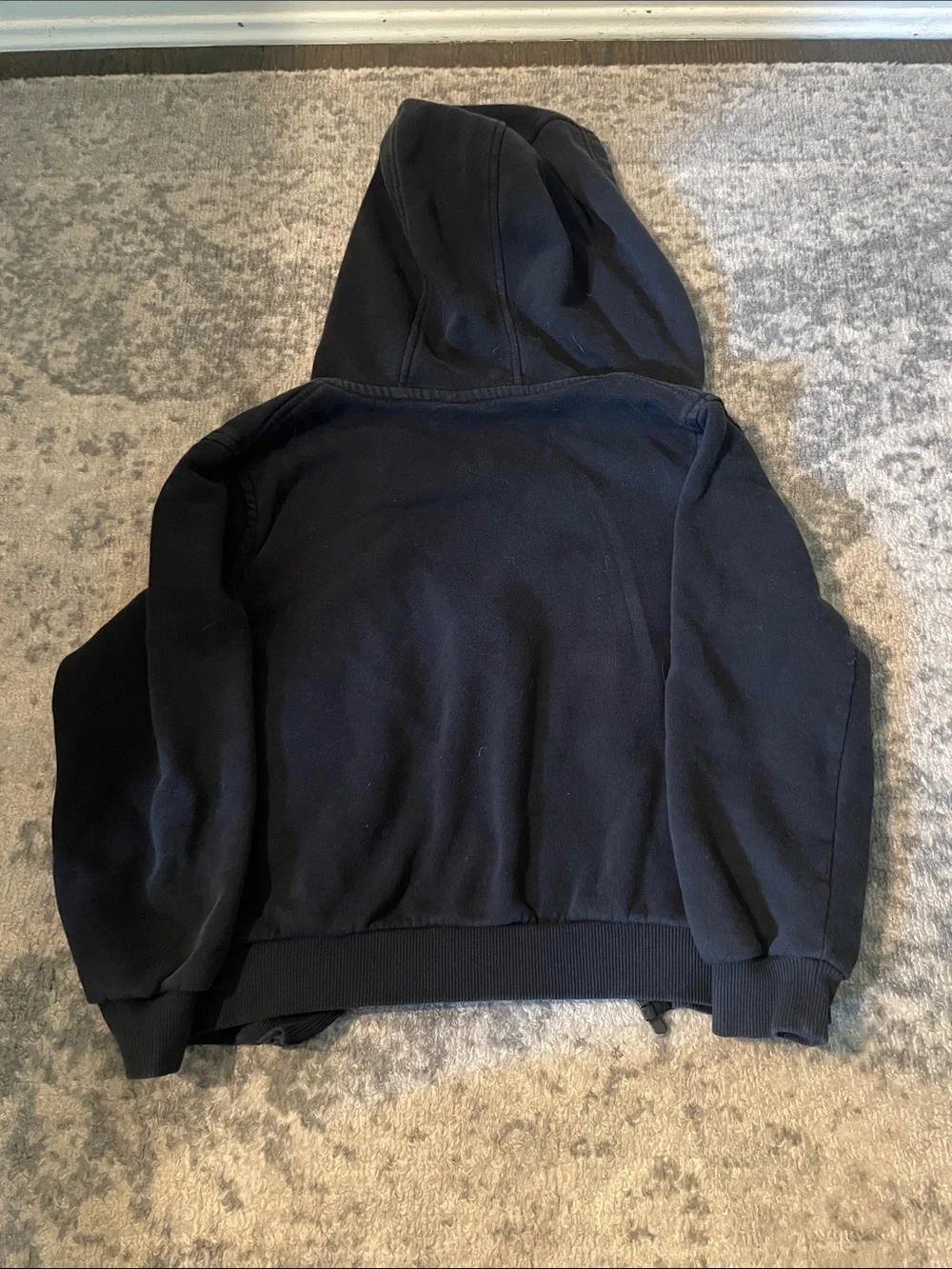 Nike Black Kids Zip-Up Hooded Sweatshirt with White Logo
